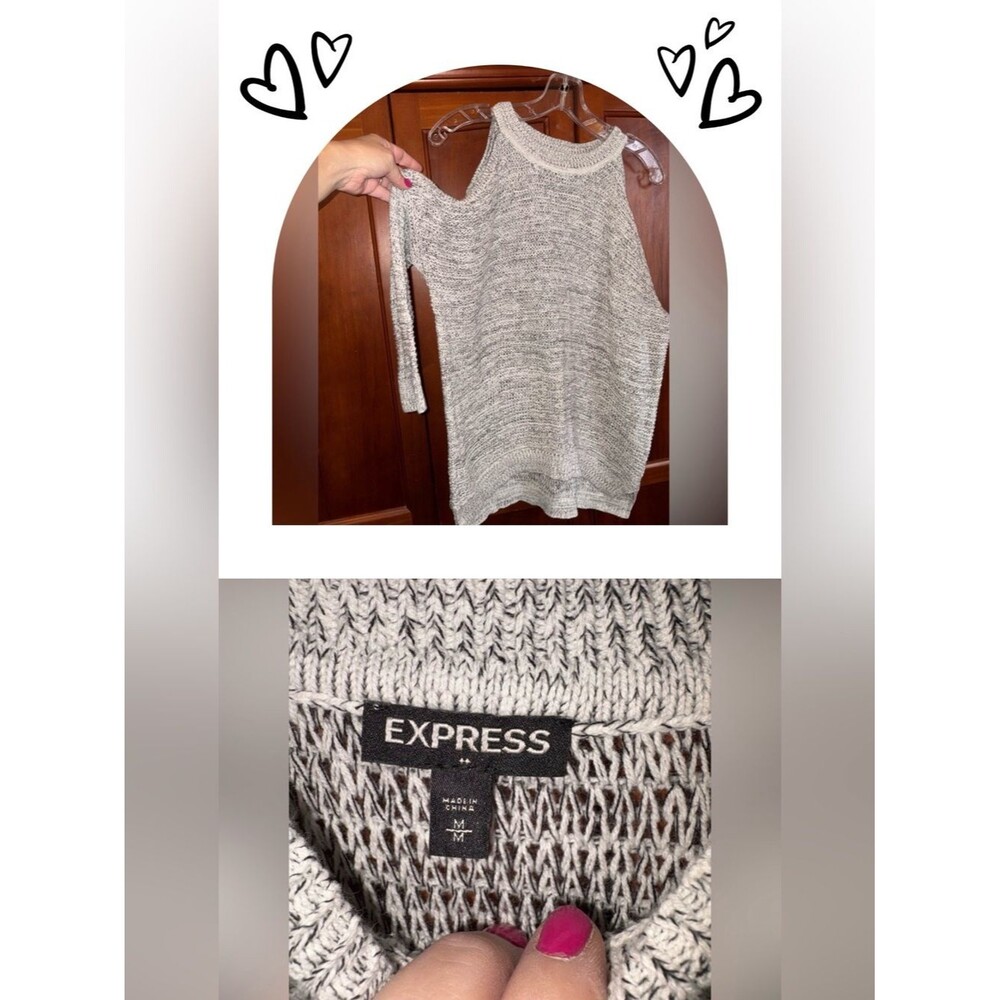 Express Off-the-Shoulder Gray Sweater #1550